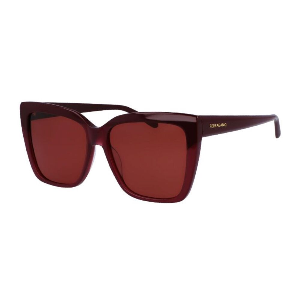 Salvatore Ferragamo Sunglasses Cat Eye Full Rim, Wine Frame and Mauve Lens